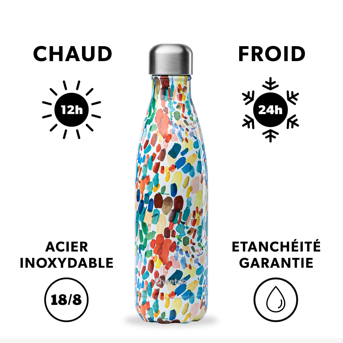 Amazon | Qwetch - 断熱オリジナルボトル - Arty 500ml - ステンレス